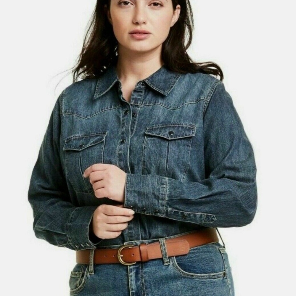NWT Nili Lotan x Target Long Sleeve Denim Button-Down Shirt